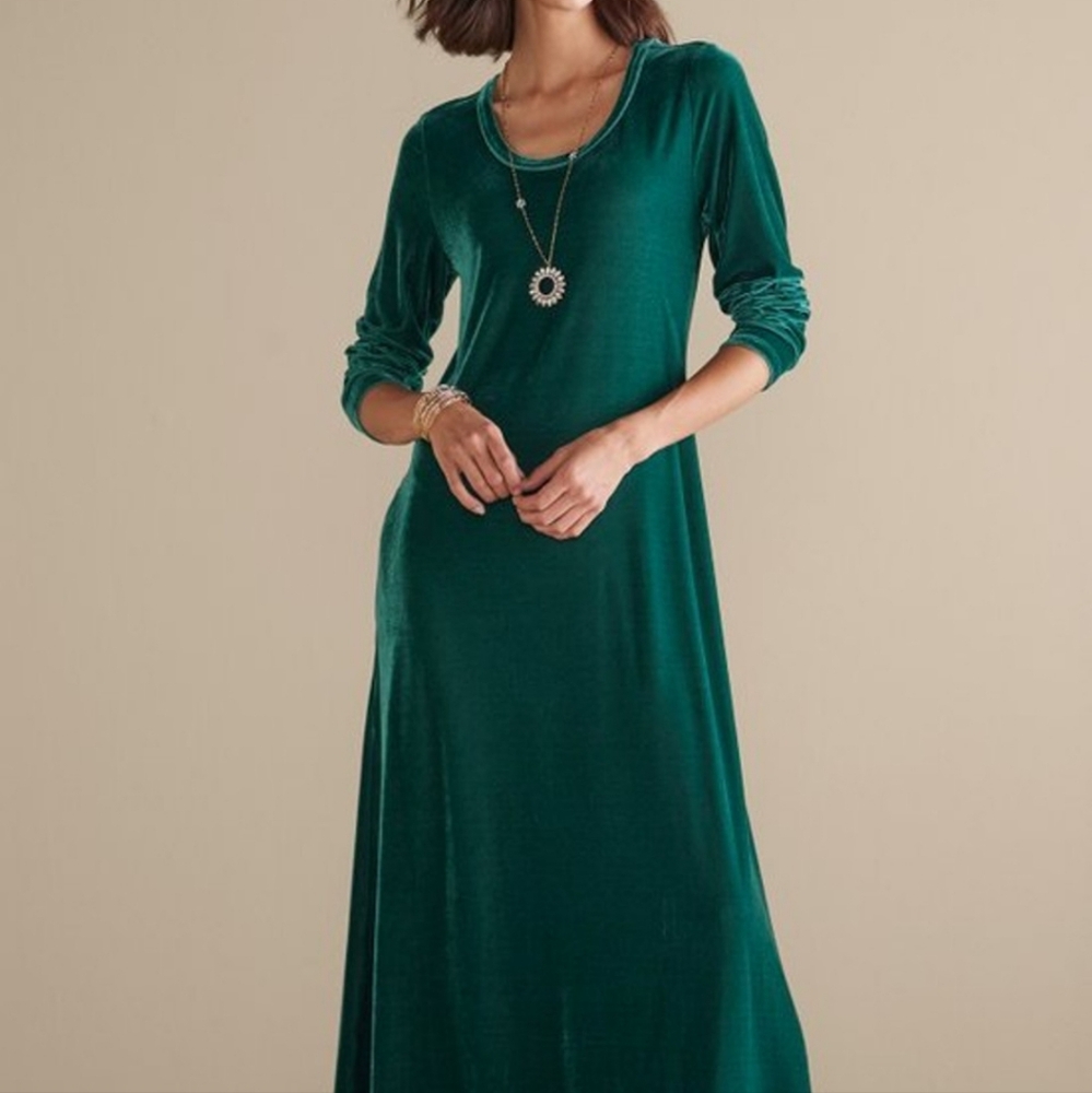 Stretch Velvet Long Sleeve Santiago Dress